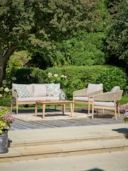 Pacific Teak Sage Green Wood Garden Denver Lounge Set - Image 1 of 6