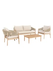 Pacific Teak Sage Green Wood Garden Denver Lounge Set - Image 2 of 6