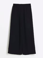 River Island Black Girls Wide Leg 100% Cotton Trousers - Image 2 of 4