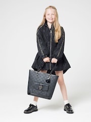 River Island Black Girls Embossed Pocket Shopper Bag - Image 1 of 5