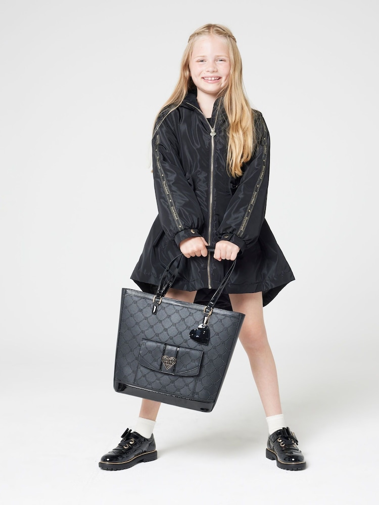 River Island Black Girls Embossed Pocket Shopper Bag - Image 1 of 5