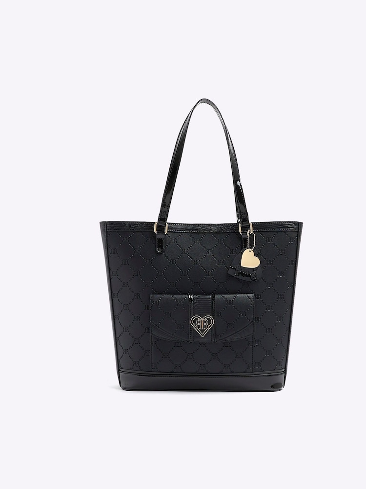 River Island Black Girls Embossed Pocket Shopper Bag - Image 2 of 5