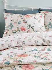 Catherine Lansfield Natural Pippa Floral Birds Reversible Duvet Cover Set - Image 3 of 4