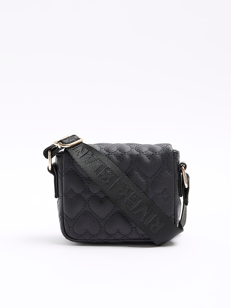 Negro - Bandolera con diseño de corazones acolchados para niña de River Island - Imagen 2 de 5