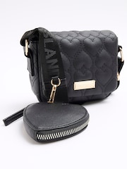Negro - Bandolera con diseño de corazones acolchados para niña de River Island - Imagen 3 de 5