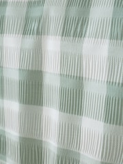 Catherine Lansfield Green Seersucker Gingham Check Easy Care Duvet Cover Set - Image 4 of 4