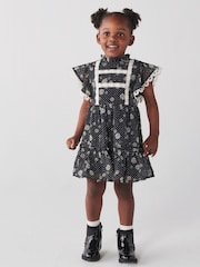 River Island Black Mini Girls Floral Chiffon Dress - Image 1 of 7