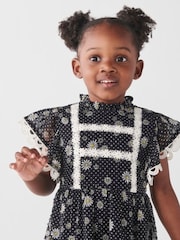 River Island Black Mini Girls Floral Chiffon Dress - Image 3 of 7