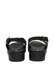 Dunlop Black Ladies Cross-Over Flatform Sandals - Image 3 of 4