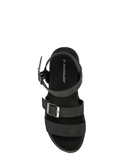 Dunlop Black Ladies Flatform Sandals - Image 4 of 4