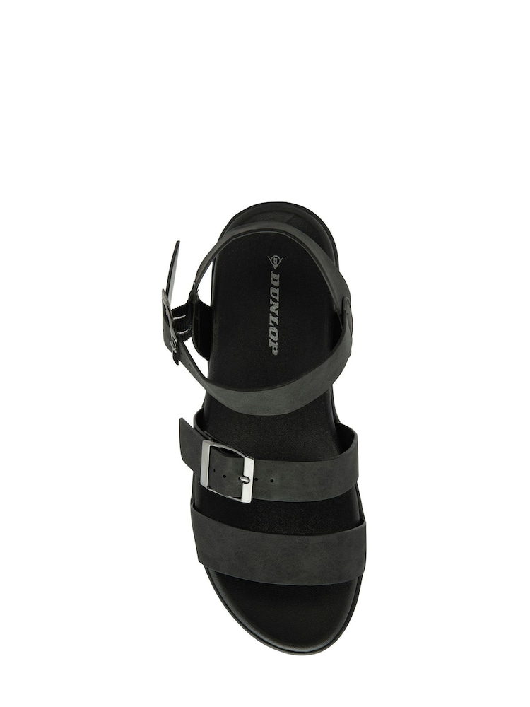 Dunlop Black Ladies Flatform Sandals - Image 4 of 4