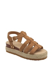 Dunlop Brown Ladies Flatform Espadrille Sandals - Image 1 of 4