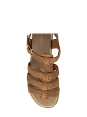 Dunlop Brown Ladies Flatform Espadrille Sandals - Image 4 of 4