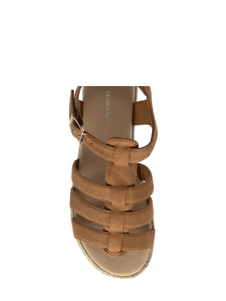 Dunlop Brown Ladies Flatform Espadrille Sandals - Image 4 of 4