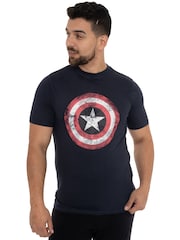 Character Blue Captain America 100% Cotton T-Shirt - Image 2 of 6