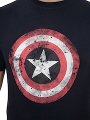Character Blue Captain America 100% Cotton T-Shirt - Image 5 of 6