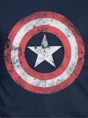 Character Blue Captain America 100% Cotton T-Shirt - Image 6 of 6