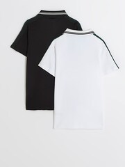 River Island White Boys Taped Polo Shirts 2 Pack - Image 2 of 4