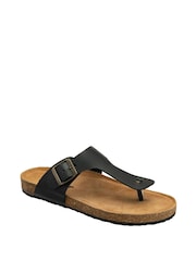 Dunlop Black Toe Post Ladies Sandals - Image 1 of 4