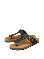 Dunlop Black Toe Post Ladies Sandals - Image 2 of 4