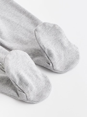 Grey Essential Zipped 100% Cotton Baby Sleepsuits 3 Pack (0-3yrs) - Image 11 of 11