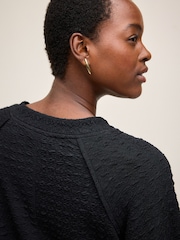 Black Textured Long Sleeve Top - Image 4 of 6