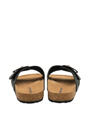 أسود - Dunlop Ladies Single Large Buckle Footbed Sandals - صورة 2 من 4