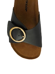 أسود - Dunlop Ladies Single Large Buckle Footbed Sandals - صورة 4 من 4