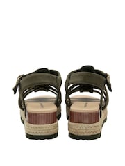 Dunlop Green Ladies Flatform Espadrille Sandals - Image 3 of 4