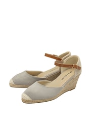 Dunlop Grey Ladies Wedge Espadrille Shoes - Image 2 of 4