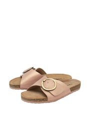 Dunlop Pink Ladies Single Large Buckle Footbed Sandals - Image 2 of 4