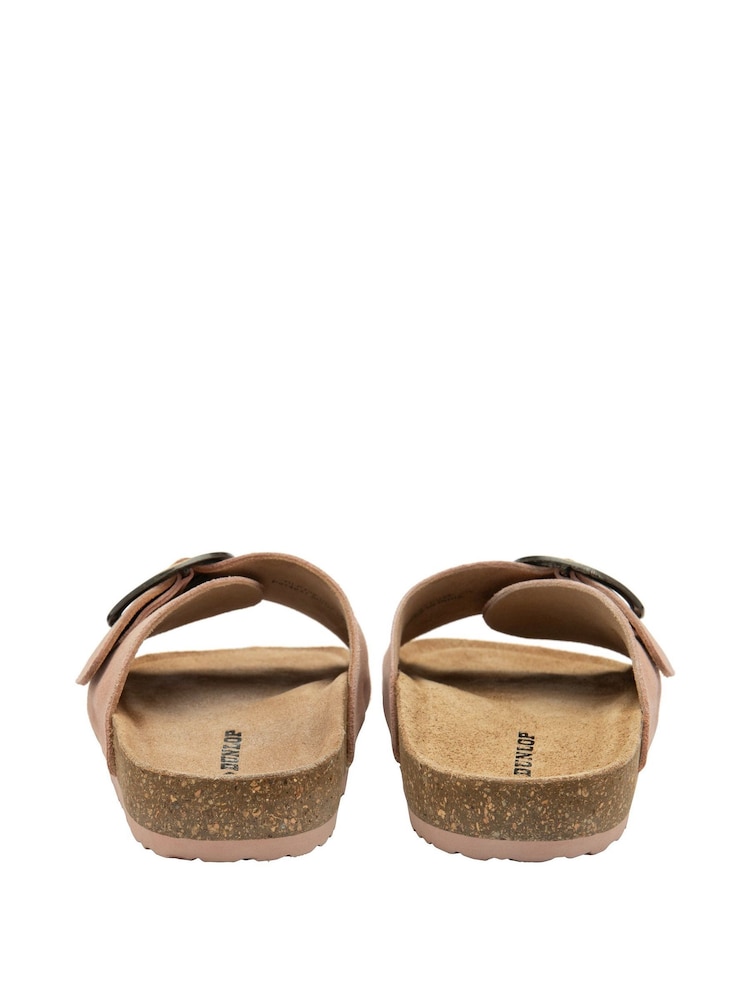 Dunlop Pink Ladies Single Large Buckle Footbed Sandals - Image 3 of 4