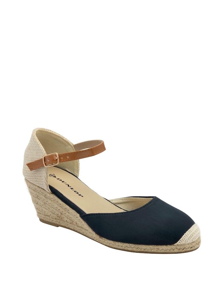 Dunlop Blue Ladies Wedge Espadrille Shoes - Image 1 of 4