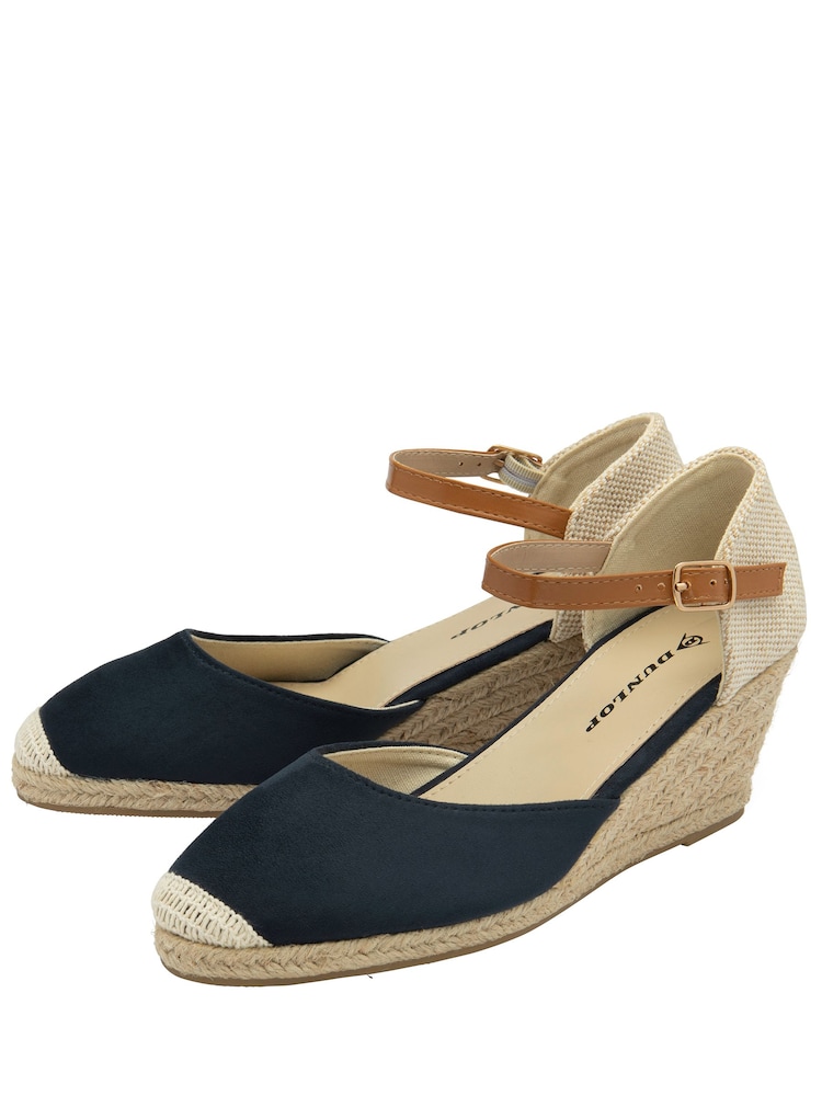 Dunlop Blue Ladies Wedge Espadrille Shoes - Image 2 of 4