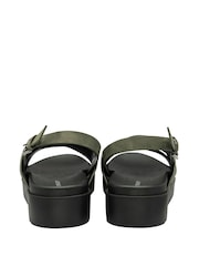 Dunlop Green Ladies Cross-Over Flatform Sandals - Image 3 of 4