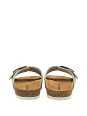 Dunlop White Ladies Single Large Buckle Footbed Sandals - Image 3 of 4