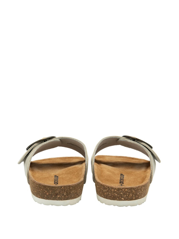 Dunlop White Ladies Single Large Buckle Footbed Sandals - Image 3 of 4