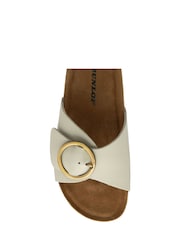 Dunlop White Ladies Single Large Buckle Footbed Sandals - Image 4 of 4
