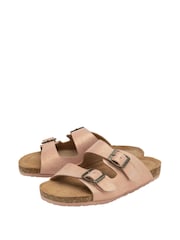 Dunlop Pink Ladies Twin Buckle Footbed Mules - Image 2 of 4