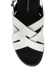 Dunlop White Ladies Cross-Over Flatform Sandals - Image 4 of 4