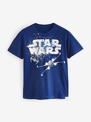 Character Blue Star Wars Short 100% Cotton Pyjamas - Image 2 of 4