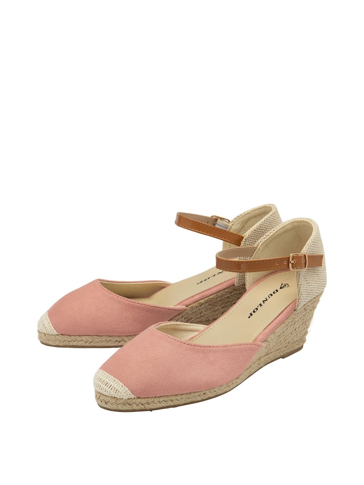 Dunlop Pink Ladies Wedge Espadrille Shoes - Image 2 of 4