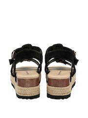 Dunlop Black Ladies Flatform Espadrille Sandals - Image 3 of 4