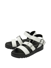 Dunlop White Ladies Flatform Sandals - Image 2 of 4