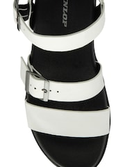 Dunlop White Ladies Flatform Sandals - Image 4 of 4