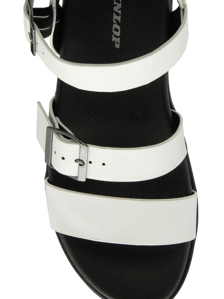Dunlop White Ladies Flatform Sandals - Image 4 of 4