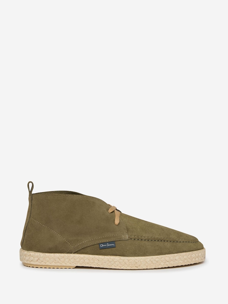 Oliver Sweeney Green Calf Suede Chukka Espadrilles Shoes - Image 1 of 5