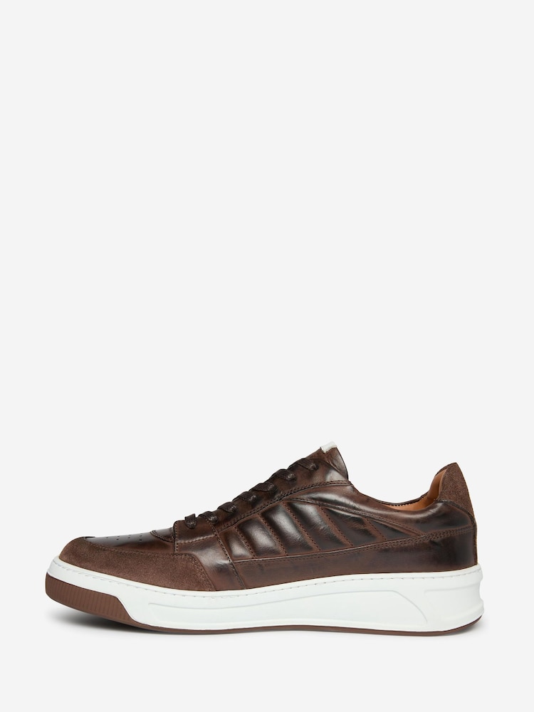 Oliver Sweeney Brown Calf Leather Trainers - Image 2 of 5