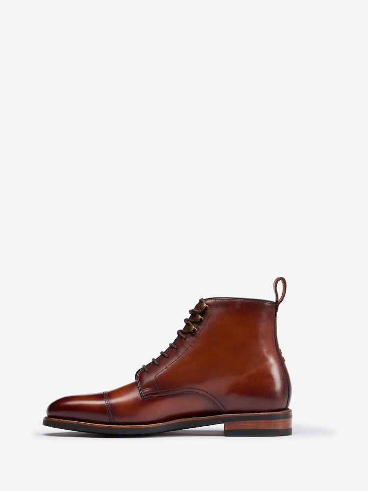 Oliver Sweeney Brown Antiqued Calf Leather Derby Boots - Image 2 of 5