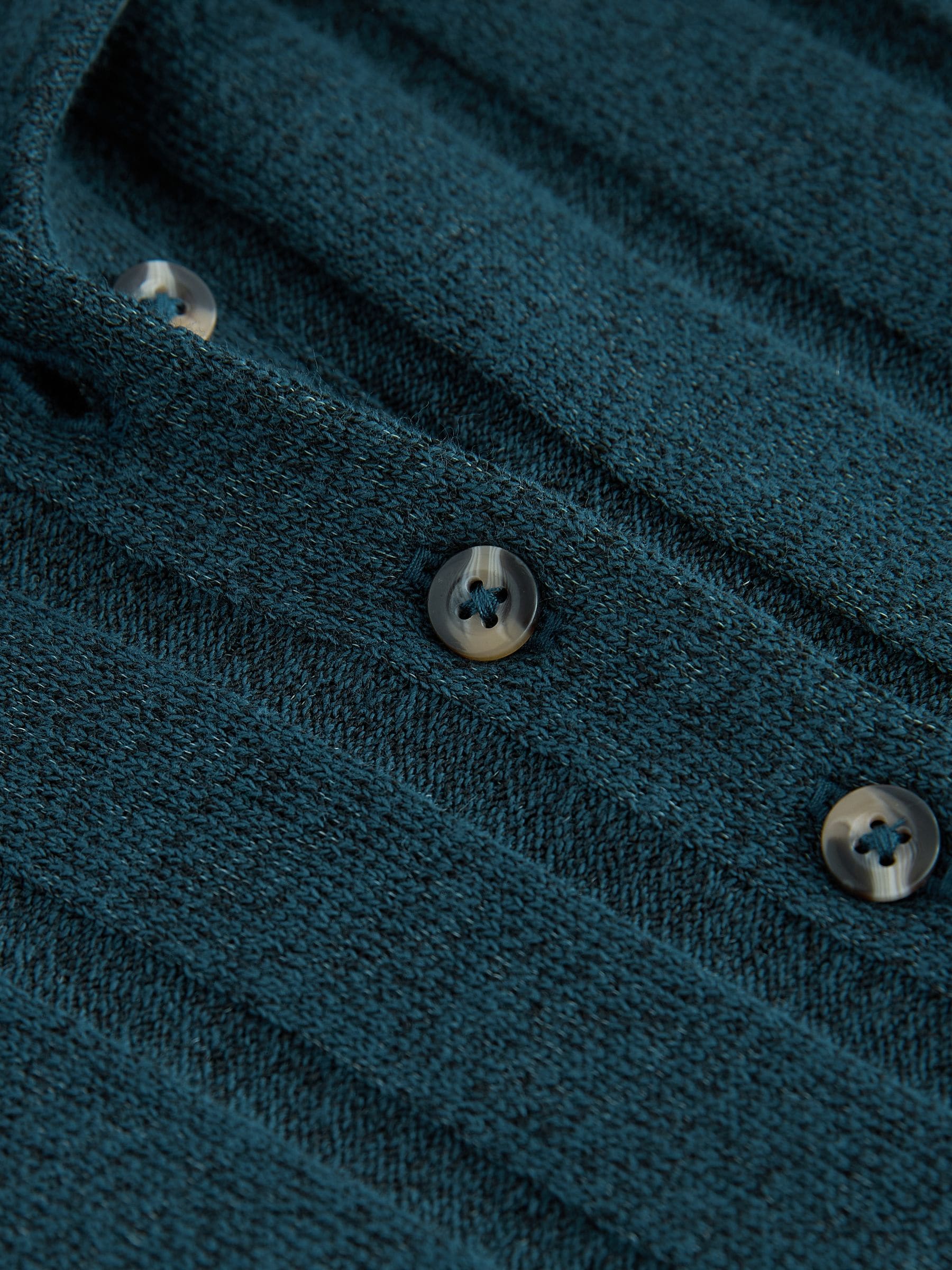 Buy Petrol Blue Collared Long Sleeve Ribbed Mini Dress from